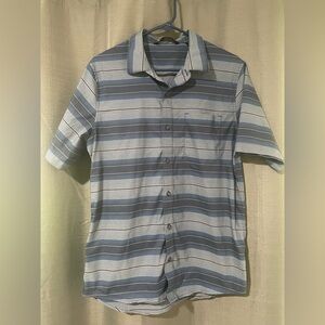Travis Mathew Blue Striped Shirt